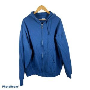 Fruit of the Loom Men’s Full Zip Hoodie Cotton Ble